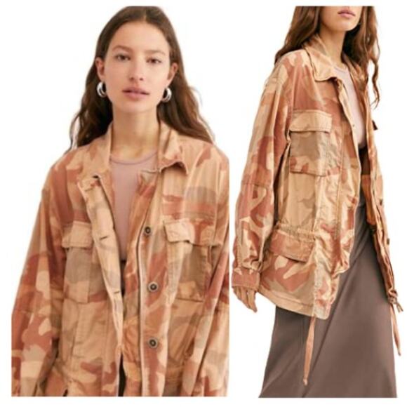 Free People Lead the Way Camo Utility Jacket - Picture 2 of 8